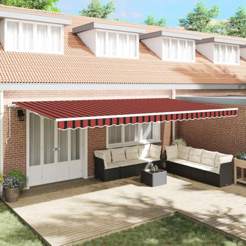 Tenda da sole laterale allungabile senza foratura, tenda da sole retrattile arancione e marrone, 600 x 350 cm, tenda laterale per balcone, giardino e terrazza