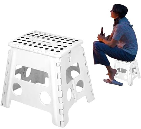 Dmuzsoih Sgabello Pieghevole E Portatile,Sedia Leggera Con Capacità Di Carico Fino A 150 Kg | Sgabello Pieghevole | Per Interno Ed Esterno, Per Casa, Dormitorio, Cucina, Bagno, Soggiorno, Campeggio, E