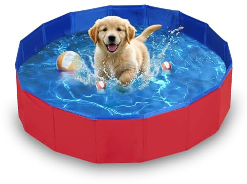 Taechalingo Hundepool Klein,50x8cm Hundepool Faltbar,Planschbecken Hund,Katzenpool,Robustes Planschbecken Pool,Swimmingpool Hundebadewanne Faltbarer für Hunde und Katzen