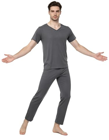 Kaerm Latin dans, topp, byxor, kostym, danskostym, män, kroppsträning, latin, yoga, danskläder, danstopp och höftbyxor, tango, Mörkgrå, S
