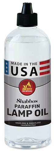 Ner Mitzvah Paraffin Lamp Oil, Clear Smokeless, Odorless, Clean Burning Fuel for Indoor and Outdoor, Use with E - Z Fill Cap and Pouring Spout, 32oz