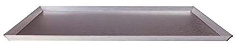 Pentole Agnelli Teglia Rettangolare, Bordi Dritti, Altezza 2 cm, Lamiera Alluminata, Spessore 1.5 mm, Argento