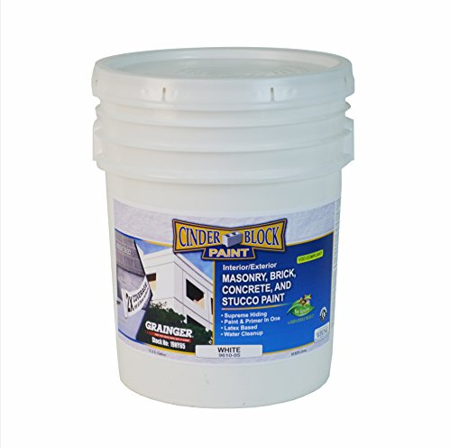 Masonry & Stucco Paint, White, 5 gal.
