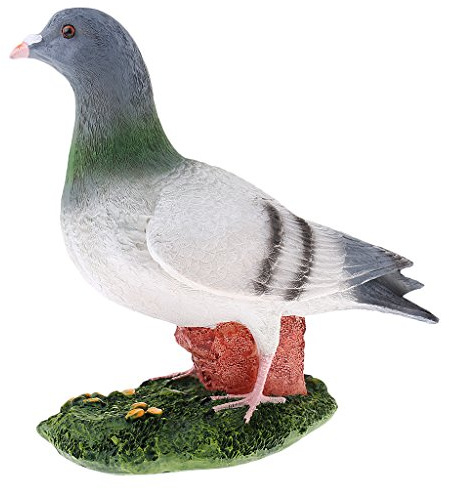 MagiDeal Figurine Pigeon Voyageur Résine Décoration Paysage Miniature Bonsaï Jardin - Gris Blanc