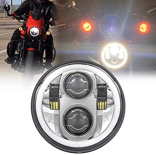 SKUNTUGUANG 5-3/4 5.75 Inch Round 45w Halo LED Headlight Angel Eyes lamp for Motorcycle