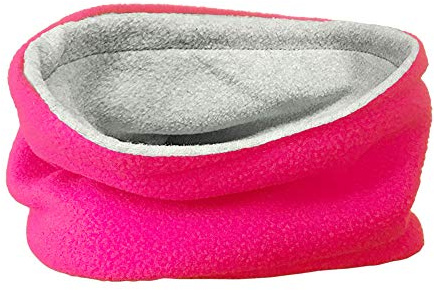 TOSKATOK® Barn pojkar flickor varm vinter vändbar mjuk fleece halsvärmare halsduk, Rosa/ljusgrå, one size