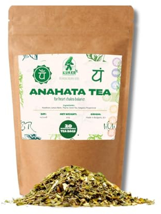 Heart Chakra Tea 20 TEA Bags | Anahata Balance Yoga - Heart Tea, Hawthorn Leaf, Lemon Balm, Thyme Herb, Oregano Leaves Herbal Infusion for Heart Chakra Alignment 40g