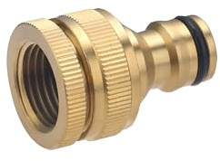 Raccord Nez de Robinet d'Arrosage Automatique en Laiton Femelle 20x27 (3/4) + Adaptateur 15x21 (1/2) AROZ