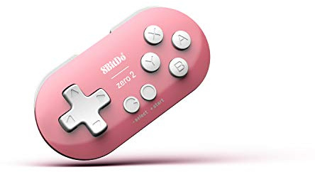 8Bitdo Zero 2 Bluetooth Gamepad Keychain Sized Mini Controller for Switch, Windows, Android, macOS & Raspberry Pi(Pink Edition)