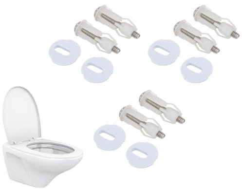 Toilettensitz Behoben Schraube, Universal WC Sitz Befestigungsset, 3 Paar DIY KunststoffToilettensitz Schraubensatz Befestigungen Montagezubehör Toiletten Reparaturwerkzeuge für Toilette deckel