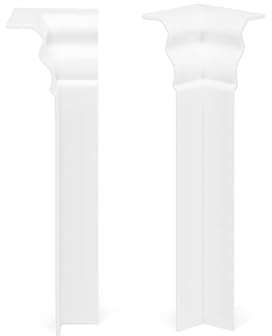 KGM Innenecke für Hamburger Sockelleiste, 120 mm, 4 Stück | Kunststoff in Weiß RAL9016, sauberer Eckenschutz, einfaches Aufstecken