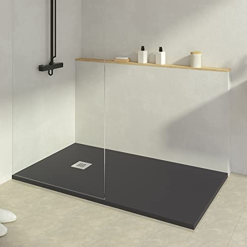 KOES - Kunstharz-Duschwanne Modell INDO – 80x100 – Schwarz RAL 9005