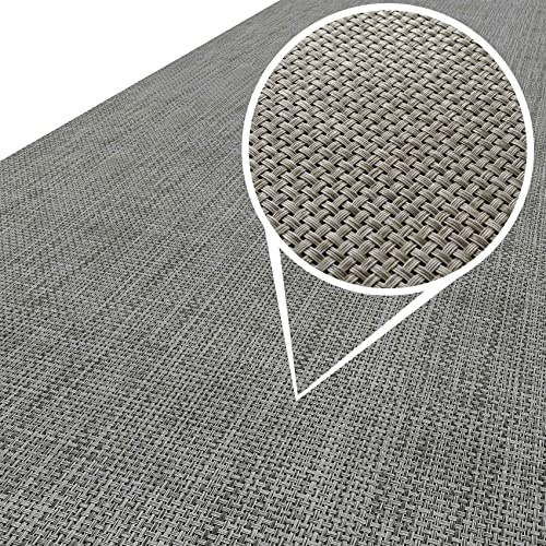 ANRO Läufer In-/Outdoor Teppich wasserfest Balkon Teppich auch für Balkon und Terasse Flur Bodenmatte wetterfest Grau Abwaschbar 100 x 67cm