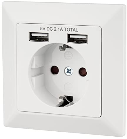 Unterputz Steckdose, USB, All-in-One, Serie OR-1 weiß