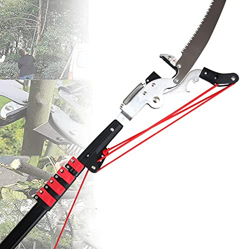 ATRNA Teleskop Astsäge Mit Gebogener, Baumsäge Stahl Handsäge Alu Teleskopstange Arbeitshöhe Ideal Als Hohe Astsäg-24FT