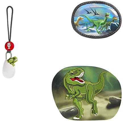 Step by Step Magic MAGS „Wild T-Rex Taro“, 3-teilig, 2 Magnet-Applikationen und 1 Anhänger, Ergänzung für Schulranzen oder Vorschulrucksack, grün