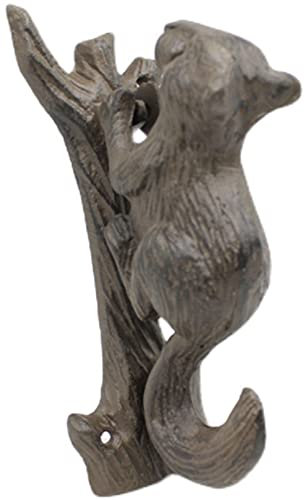 AZICYN Türklopfer aus Gusseisen, Eichhörnchen-Türklopfer für Haustür, antiker Türgriff aus massivem Metall, 18 cm hoch, Blockklopfer für die Außenwanddekoration