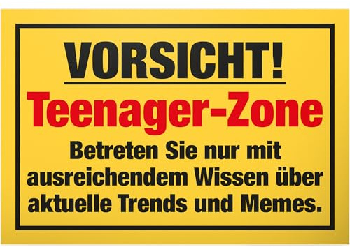 DankeDir! Teenager Zone - Schild 30 x 20 cm - Geschenkidee Jungen & Mädchen Jugendzimmer Türschild Spruch Zimmer - Dekoration Geburtstag Geschenk Idee Zimmer Deko Tür Deko Jugendliche