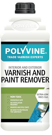 Polyvine Varnish and Paint Remover – Interior & Exterior Non Toxic Paint Remover & Varnish Stripper – Household Eco Safe Removal of Multiple Layers from Masonry, Brick, Wood, Furniture & More - 2L