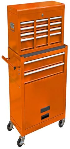 SLifet 8-Drawers Rolling Tool Chest, One Size, Orange Color