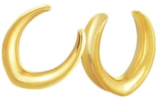 Epinki Flesh Tunnel Hochzeit 2er, Gold Ohrringe U Form Ohr Plug Tunnel 16mm, Edelstahl Piercing Schmuck