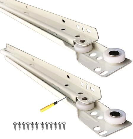 Rail Coulissant 25cm À 55cm Glissières Pour Tiroirs D'armoires, Blanc 1 Paire/Charge 40kg, Pour Chambre, Plateaux À Clavier Et Tiroirs, Bureau Et Garage, Rail Étagères Coulissante