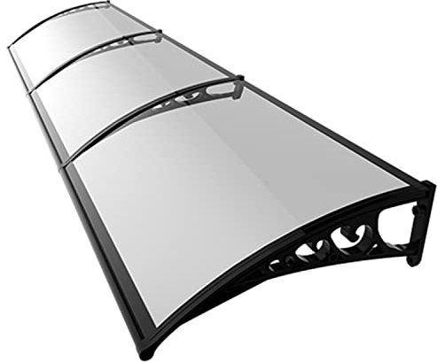 Markisenschutz für Terrasse, Veranda, transparentes Polycarbonat-Vordach für die Vordertür, ABS-Halterung, Regenschutz für Hintertür, Veranda (Farbe: transparent, Größe: 260 x 80 cm)