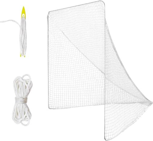 5mm 6’X6’X7’ Heavy Duty Lacrosse Goal Net with 1XRandom Color Installation Tool and 2X49ft Lacrosse Net Lacing Rope Lacrosse Replacement Net for Practice，Competition of Garage, Playground