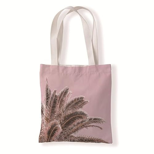 Tote Bag Hojas De Palma Tropicales Bolsa de Tela Algodón Cáñamo Bolsas de Tela para Pintar Gran Capacidad Bolsa Tela Plegable Bolso Tela Duradero Totebag Reutilizable Bolsos de Tela 30x40cm/1 Pcs