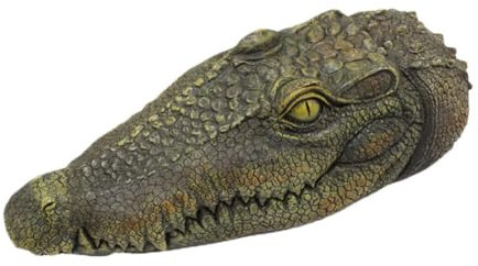 Uposao Schwimmender Krokodil Kopf Teich Krokodil Kopf Schwimmtier Realistische Krokodilstatue für Outdoor-Pool Gartenteich Miniteich