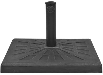 Tidyard Base Carrée de Parasol Résine Noir 12 kg Base de Lestage, Pied de Parasol pour Parasols, Support de Parasol pour Terrasse, Piscine, Patio, Jardin, Balcon