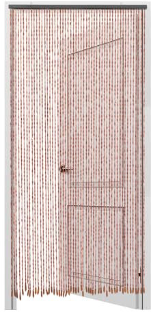 KAPIPALA 52 Strands Beaded Curtain - Cortinas de bambú para puertas hechas a mano con cuentas de bambú y madera, 200 x 90 cm