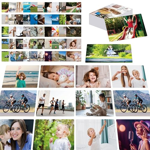 50 Verb Flashcards, Picture & Word Cards Action Language Builder Visual Aid Language Learning Tool for Autism, ESL Teaching Materials for Adults, Non-Verbal Children Vocabulary Builder for Kids