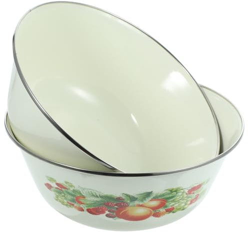 PHENOFICE 2pezzi Ciotole Smalto Retro Per Noodle e Riso Design Casual Per Cucina e Servizio Alimentare Facili Da Pulire e Resistenti