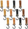 HENGBIRD 12 ganci Gancio a S con passante in pelle, multifunzione con passante in pelle gancio a S in metallo per appendere gancio da campeggio gancio per passeggino per cappotto asciugamani cucina