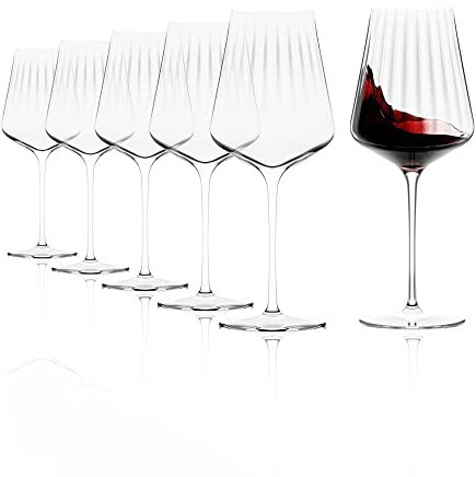 Stölzle Lausitz Symphony 22.75 Oz Bordeaux Wine Glass (Set of 6) - Durable Crystal Glasses & Modern Glassware Trends Made in Germany, Lead-Free & Dishwasher Safe - Elegant Glassware for Home