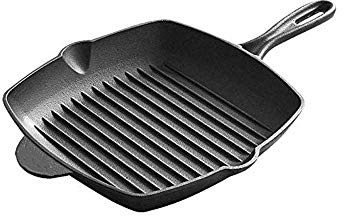 HAODUOO Pot, Steak Frying Pan Cast Iron Steak Grill Pans Frying Pan Handle for Kitchen Fry Cooking Steak