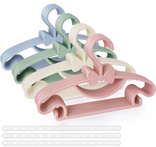 Baby Kleiderbügel Kinder Kunststoff, 40 Stück Kinderkleiderbügel Set, rutschfest und platzsparende Clothes Hangers, für Babies und Kleinkinder, für Garderobe Aufbewahrung
