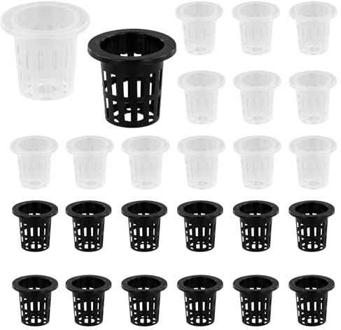 50Pcs Idroponic Vasi di Plastica 5.5 cm, Cestino per Piante Idroponiche, Vasi a Rete Idroponica in Plastica, Piccoli Vasi Idroponici, per Giardino Balcone Coltivazione di Piante Idroponiche