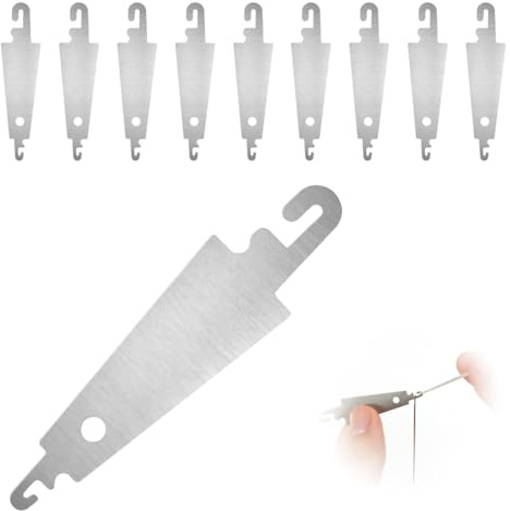 BOUMVID 10PCS Embroidery Cross Stitch Needle Threading Tools, Stainless Steel Hook Needle Threader, Hand Machine Needle Threaders for Large Eye Needles DIY Sewing Tool Supplies Accessory