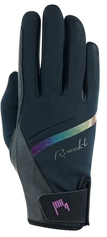 Roeckl Sports Reithandschuh JINETA, Ladies Equestrian Winter Handschuh, Schwarz/Regenbogen, Größe 6-8.5