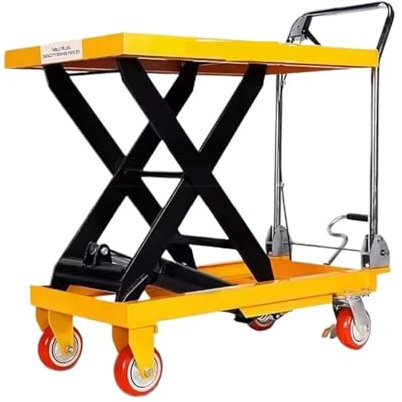 BADIKA Tavolo di Sollevamento a Forbice Piattaforma elevatrice idraulica Manuale Elevatore Mobile Elettrico Carrello con Piastra di Lavoro(B1)