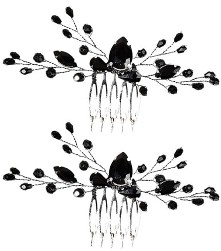 VALICLUD Braut Haarkamm Strass 2 Stück Eleganter Hochzeits-Haarschmuck Seitenkämme Für Braut Und Brautjungfern 4.72X2.76X0.39 Zoll Leicht Stabil Für Hochzeit Und Feier