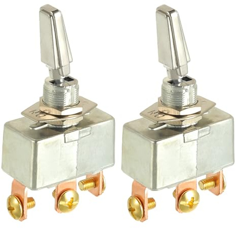 50A 12V DC Heavy Duty Toggle Switch 3 Position 50 Amp Toggle Switch 3 Way Automotive Car 12 Volt SPDT ON-Off-ON 3 Pin
