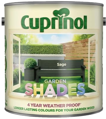 DUAYRA Garden Shades Paint | Quick Drying Water Based | For Garden Fence, Shades, Benches, Terracotta, Brick, Stone | Exterior Wood Furniture | Long Lasting (Sage, 1 Liter)