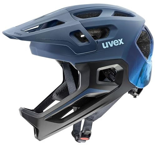 uvex React jr. fullface Kinderfahrradhelm, Dusk Blue matt, 52-56 cm