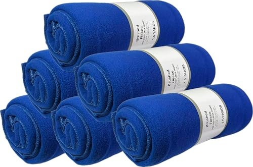 6-delars fleecefilt set 180 GSM, 152,40 x 127,00 cm (50 x 60 tum) – lätt och bekväm filt, varm och mjuk, ventilerande, sällskapsdjursvänlig, för dekorativa sängar, soffor, bröllop, gåvor, camping (blå