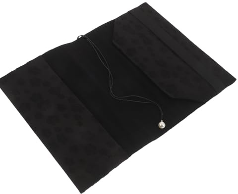 NOLITOY Schwarze Stoffbuchhülle mit Stiftetasche Waschbar und Schmutzabweisend Klassischer Buchschutz für Schulbücher und Notizbücher im Büro der Bibliothek