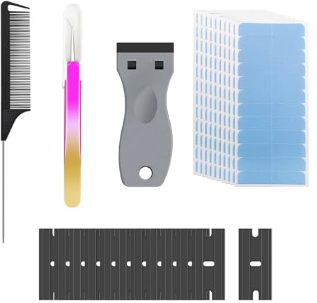 120 Hair Extension Tapes Double Sided Adhesive Glue Strips Scraper | Strong hold, skin-safe, waterproof, transparent, thin profile, firm grip, convenient applicator, neat result, travel-ready