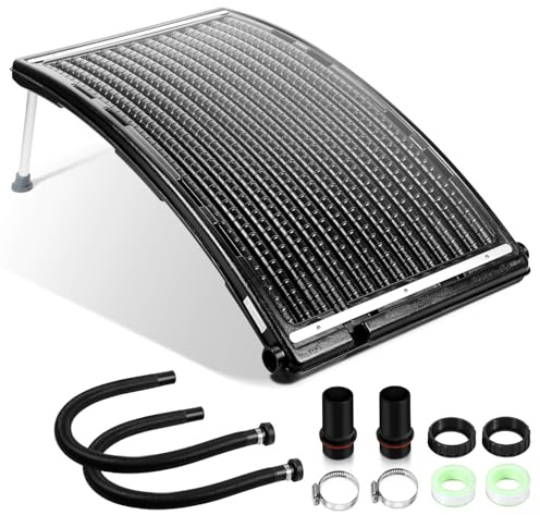 Jayseuw Solarheizung Pool Solarkollektor 110x65cm 1er Set höhenverstellbar | Umweltfreundliche Solar Poolheizung; höhenverstellbarer Kollektor; für Pools bis 10000L/h; 32/38mm Anschluss; energiesparend;